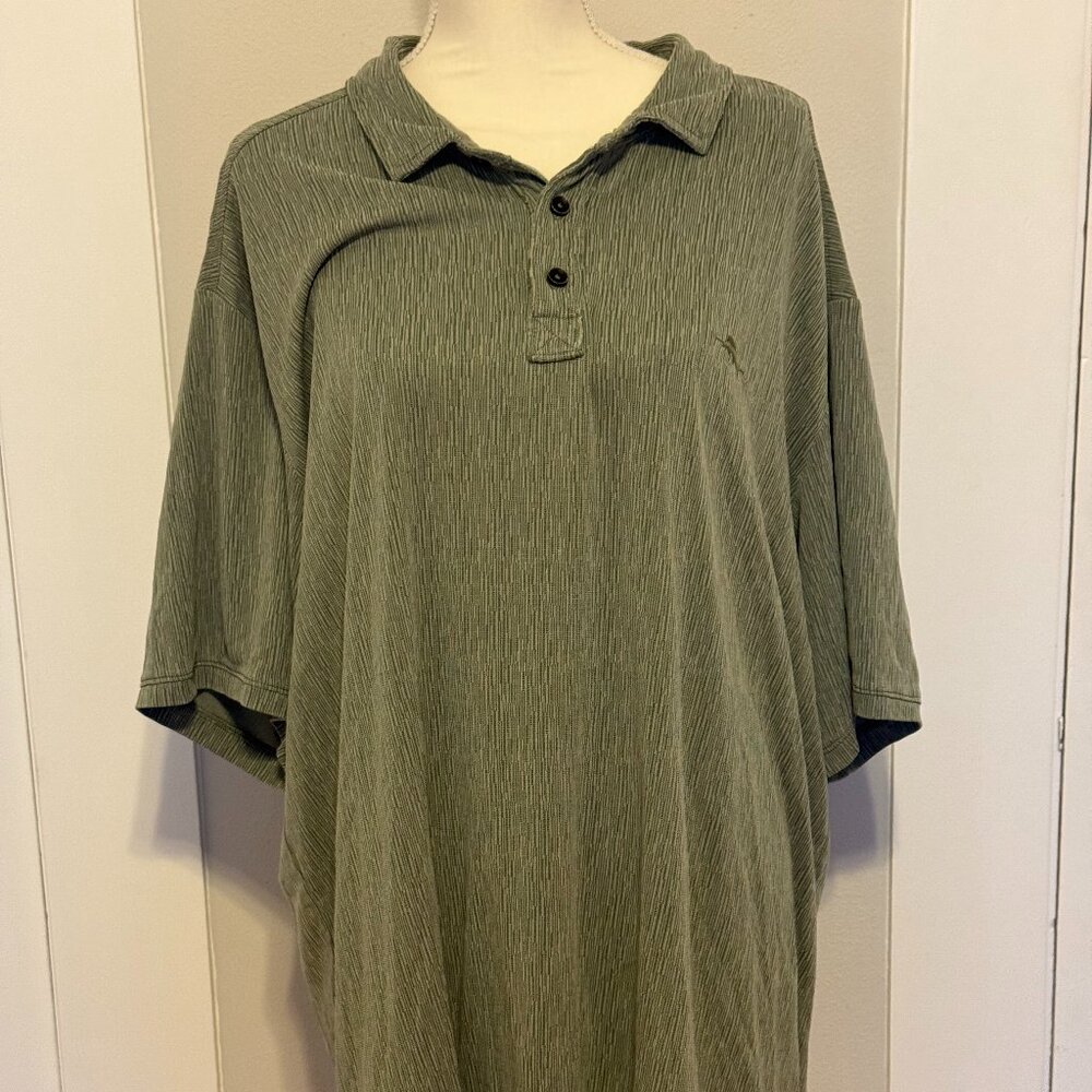 Tommy Bahama Men 2x Big Polo shirt green golf beach shirt,mens plus size